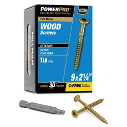 HILLMAN Power Pro No. 9 in. X 2-1/4 in. L Bronze Star Flat Head Premium Deck Screws 1 lb 97 pk