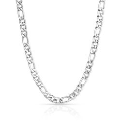 Montana Silversmiths Men's Figaro Chain Silver Necklace Stainless Steel Water Resistant