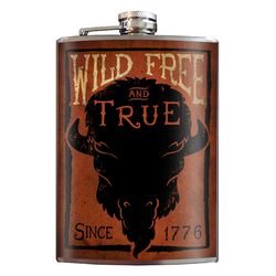 Trixie & Milo Wild Free & True 8 oz Multicolored Stainless Steel Flask