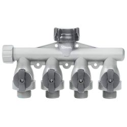 Gilmour 5/8 in. Polymer Threaded Male 4-Way Shut-off Valve