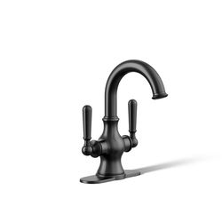 Kohler Facile Matte Black Traditional Single-Hole Bathroom Sink Faucet 4 in.