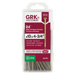 GRK Fasteners No. 10 X 4-3/4 in. L Star Climatek W-Cut Multi-Purpose Screws 50 pk