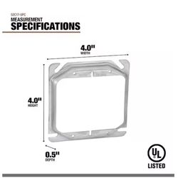 Southwire Square Steel 2 gang 4 in. H X 4 in. W Box Cover