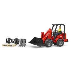 Bruder Schaffer Compact Loader w/Figure and Accessories Multicolored