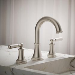 Kohler Facile Vibrant Brushed Nickel Traditional Widespread Bathroom Sink Faucet 8 in.