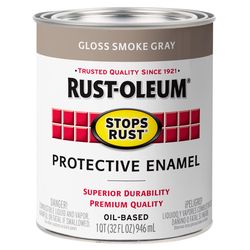 Rust-Oleum Stops Rust Indoor and Outdoor Gloss Smoke Gray Rust Prevention Paint 1 qt