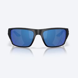 Costa Finlet Sunglasses Men's Matte Black Frame Blue Mirror Lens Polarized