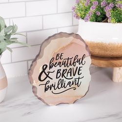 P Graham Dunn 7 in. H X 6 in. L Brown MDF Tabletop Sign