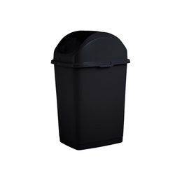 Superio Brand 10 L Black Plastic Slim Swing Trash Can