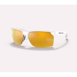 Native Ridge-Runner Sunglasses Unisex Satin Quartz White Frame Bronze Lens Polarized Blue Light Bloc