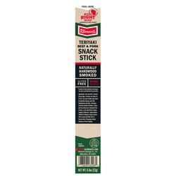 Klement's Teriyaki Snack Stick 0.8 oz Bagged