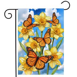 Briarwood Lane Monarch Butterflies Garden Flag 12.5 in. W X 18 in. L