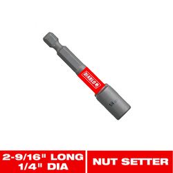 Diablo 1/4 in. X 2-9/16 in. L Black Oxide Magnetic Nut Setter 1 pc