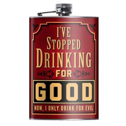 Lucky Jack 8 oz Stainless Steel I've Given Up Drinking For Good Hip Flask
