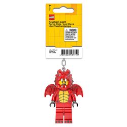 LEGO Plastic Red Dragon Keychain w/LED Light