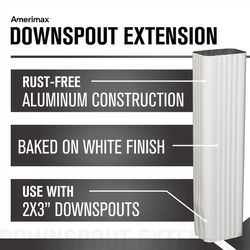 Amerimax 3 in. H X 2 in. W X 15 in. L White Aluminum K Downspout Extension
