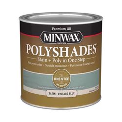 Minwax Polyshades Semi-Transparent Satin Vintage Blue Oil-Based Stain/Polyurethane Finish 1/2 pt