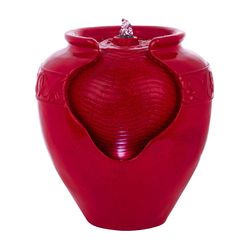 Alpine Polyresin Red Fountain with LED Light