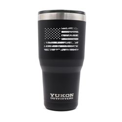 Yukon Outfitters 30 fl. oz. Black Distressed USA Flag BPA Free Double Wall Tumbler