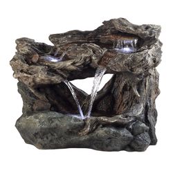 Alpine Polyresin Assorted 30 in. H Rainforest Fountain with LED Light