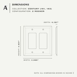 Amerelle Century Matte Black 2 gang Steel Wall Plate 1 pk