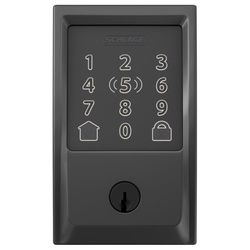 Schlage Encode Plus Matte Black Metal Wi-Fi Deadbolt with Century Trim