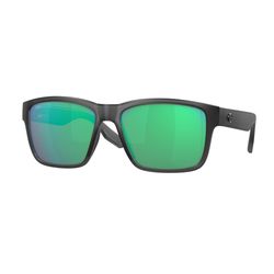 Costa Paunch Sunglasses Men's Smoke Crystal Frame Green Mirror 580G Lens Polarized
