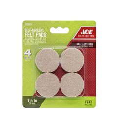 Ace Felt Self Adhesive Pad Brown Round 1-1/2 in. W 4 pk