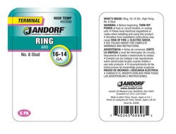 Jandorf 16-14 Ga. Insulated Wire Ring Terminal Silver 5 pk