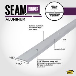M-D Building Products 1.25 in. W X 36 in. L Polished Silver Aluminum Seam Binder