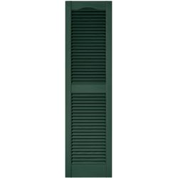 Builders Edge 55 in. H X 14.5 in. W Forest Green Louvered Vinyl Shutter 2 pk