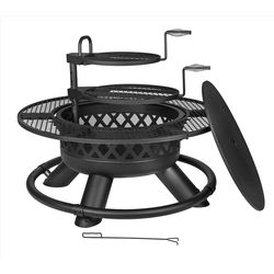 Living Accents 47 in. W Steel Ranch Round Wood Fire Pit
