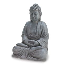 Accent Plus 11.5 in. H X 8.5 in. L Gray Peace And Love Budda