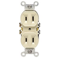 Leviton 15 amps 125 V Duplex Ivory Outlet 1-15R 1 pk