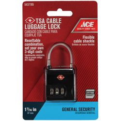 Ace 1-5/8 in. H X 1-1/2 in. W X 1/2 in. L Die-Cast Zinc 3-Dial Combination Luggage Lock