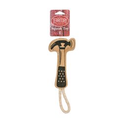 Territory For Dog Black/Natural Leather Hammer Tug Squeak Dog Toy All Pet Sizes 1