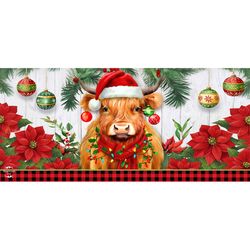 Briarwood Lane 30 in. W X 18 in. L Multi-Color Holiday Highland Cow Polyester Door Mat