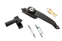 National Hardware Matte Black Zinc Push Button Keyed Latch 1 pk