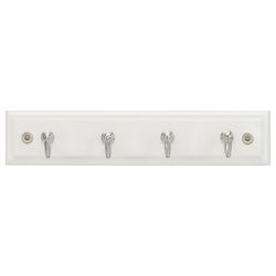 Hickory Hardware 8 in. L Satin Nickel White Wood Hook Rack 1 pk