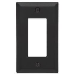 Amerelle Century Matte Black 1 gang Stamped Steel Decorator Wall Plate 1 pk