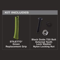 Stiletto 9 in. Rubber Replacement Grip Green 1 pc