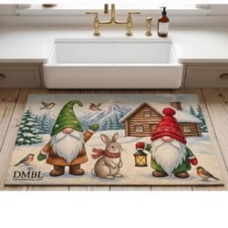 Briarwood Lane 22 in. W X 10 in. L Multi-Color Winter Welcome Gnomes Polyester Door Mat