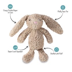 Pet Shop by Fringe Studio Plush Bunny Dog Toy