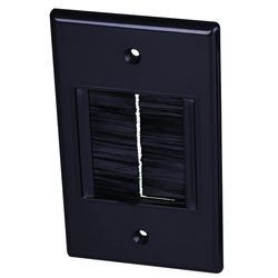 Monster Just Hook It Up Black 1 gang Plastic Home Theater Brush Wall Plate 1 pk