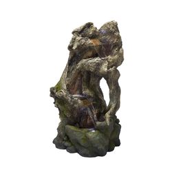 Alpine Polyresin Brown Tree Trunk Arch Fountain with LED Light