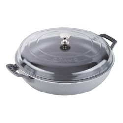 Staub Cast Iron Braiser With Lid 3.5 qt Gray