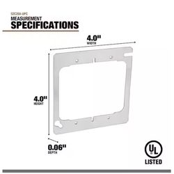 Southwire Square Steel 2 gang 4 in. H X 4 in. W Box Cover