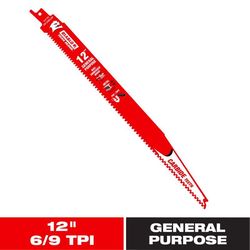 Diablo Demo Demon 12 in. Carbide Tipped Reciprocating Saw Blade 6/9 TPI 1 pk