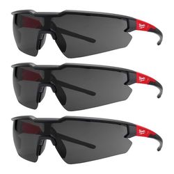 Milwaukee Safety Glasses Tinted Lens Black/Red Frame 3 pk