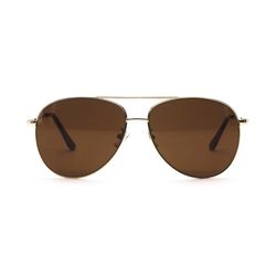 Optimum Optical Sunglasses Unisex Gold Frame Brown Lens